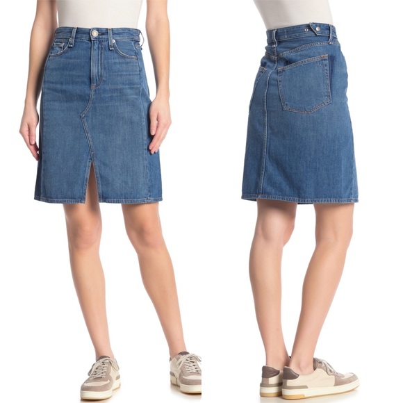 Rag & Bone Super High Rise Denim Skirt - Picture 2 of 4